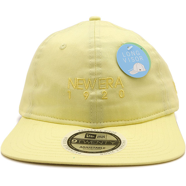 ニューエラ NEW ERA キャップ ロングバイザー 14388708 SS25 9TWENTY Long Visor メンズ・レディース 帽子 サイズ調整可能 ソフトイエロー 正規取扱店 | NEW ERA | 01