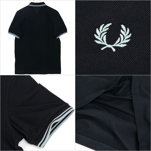 フレッドペリー FRED PERRY ポロシャツ ツイン ティップド フレッドペリーシャツ M3600-Q46 SS25Q2 TWIN TIPPED FRED PERRY SHIRT BLACK SILVERBLUE 正規取扱店 | FRED PERRY | 02