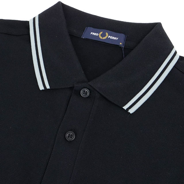 フレッドペリー FRED PERRY ポロシャツ ツイン ティップド フレッドペリーシャツ M3600-Q46 SS25Q2 TWIN TIPPED FRED PERRY SHIRT BLACK SILVERBLUE 正規取扱店 | FRED PERRY | 03