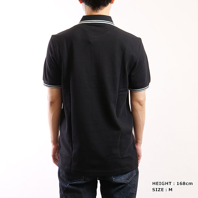 フレッドペリー FRED PERRY ポロシャツ ツイン ティップド フレッドペリーシャツ M3600-Q46 SS25Q2 TWIN TIPPED FRED PERRY SHIRT BLACK SILVERBLUE 正規取扱店 | FRED PERRY | 05