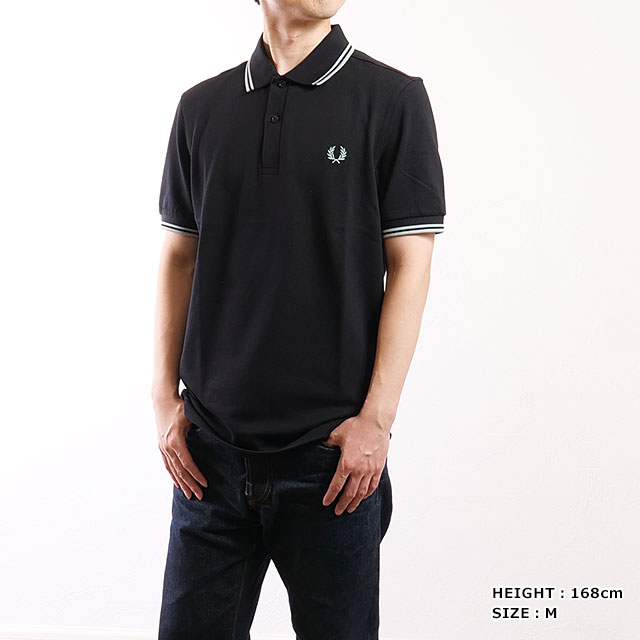 フレッドペリー FRED PERRY ポロシャツ ツイン ティップド フレッドペリーシャツ M3600-Q46 SS25Q2 TWIN TIPPED FRED PERRY SHIRT BLACK SILVERBLUE 正規取扱店 | FRED PERRY | 06