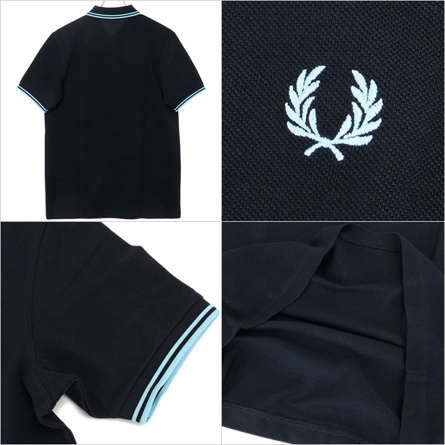 フレッドペリー FRED PERRY ポロシャツ ツイン ティップド フレッドペリーシャツ M3600-Y60 SS25Q2 TWIN TIPPED FRED PERRY SHIRT NAVY MINT-BLUE 正規取扱店 | FRED PERRY | 02