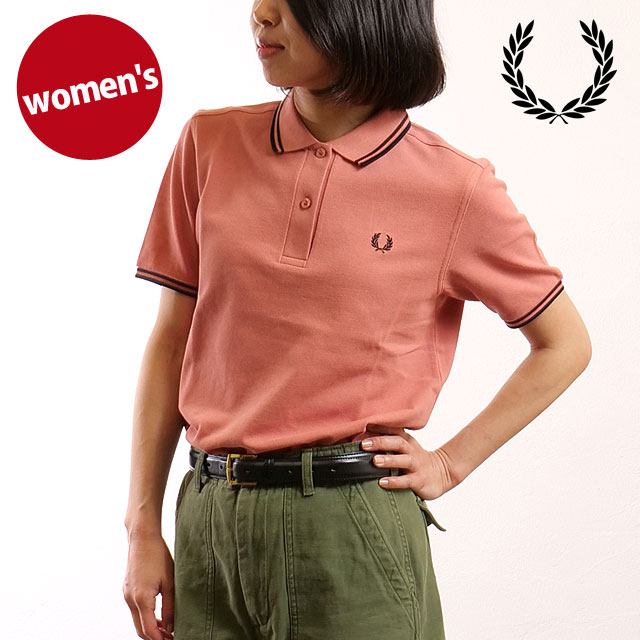 フレッドペリー FRED PERRY ポロシャツ ツイン ティップド フレッドペリーシャツ G3600-Z10 SS25Q2 レディース PTYPNK BRICK BLK 正規取扱店の画像