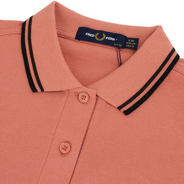 フレッドペリー FRED PERRY ポロシャツ ツイン ティップド フレッドペリーシャツ G3600-Z10 SS25Q2 レディース PTYPNK BRICK BLK 正規取扱店の画像