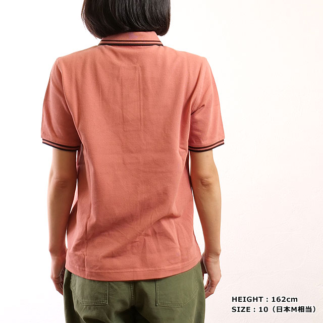 フレッドペリー FRED PERRY ポロシャツ ツイン ティップド フレッドペリーシャツ G3600-Z10 SS25Q2 レディース PTYPNK BRICK BLK 正規取扱店の画像