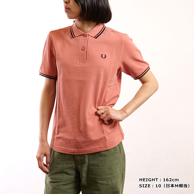 フレッドペリー FRED PERRY ポロシャツ ツイン ティップド フレッドペリーシャツ G3600-Z10 SS25Q2 レディース PTYPNK BRICK BLK 正規取扱店の画像