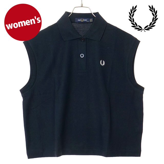 フレッドペリー FRED PERRY ポロシャツ スリーブレス ピケシャツ G9185-608 SS25Q2 SLEEVELESS PIQUE SHIRT トップス ノースリーブ 鹿の子 NAVY 正規取扱店