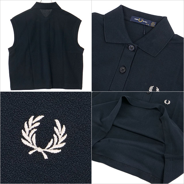フレッドペリー FRED PERRY ポロシャツ スリーブレス ピケシャツ G9185-608 SS25Q2 SLEEVELESS PIQUE SHIRT トップス ノースリーブ 鹿の子 NAVY 正規取扱店 フレッドペリー FRED PERRY ポロシャツ スリーブレス ピケシャツ