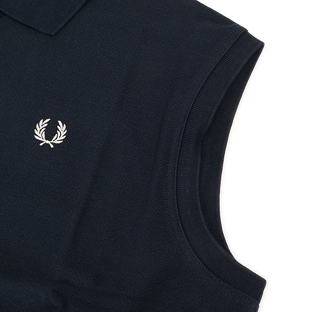 フレッドペリー FRED PERRY ポロシャツ スリーブレス ピケシャツ G9185-608 SS25Q2 SLEEVELESS PIQUE SHIRT トップス ノースリーブ 鹿の子 NAVY 正規取扱店 フレッドペリー スリーブレス ピケ シャツ FRED PERRY G9185