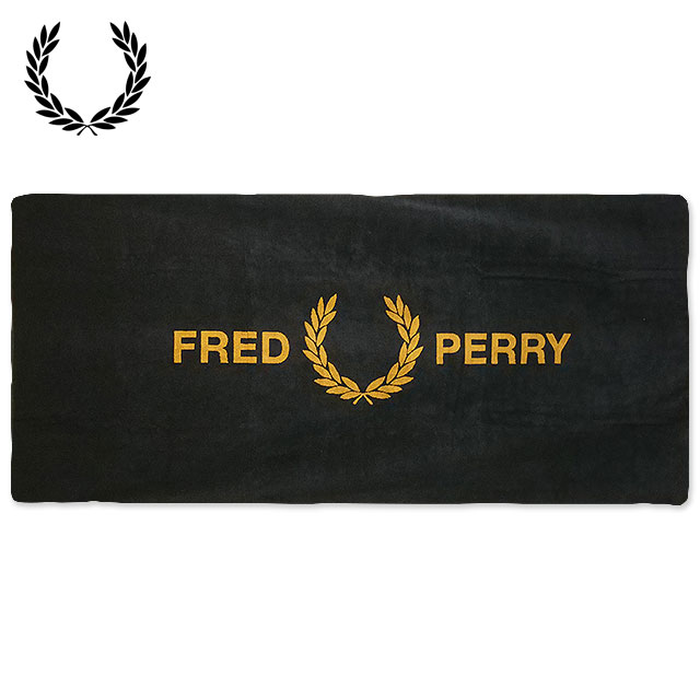 �t���b�h�y���[ FRED PERRY FLP�^�I�� MS7705-U12 SS25Q2 FLP TOWEL �唻�^�I�� �p�C���n BLACK DK-CARAMEL ���K�戵�X