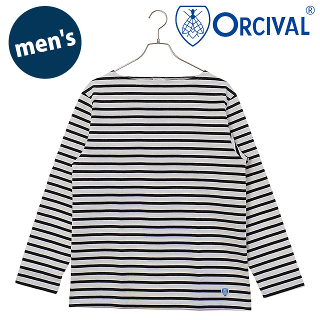 オーシバル ORCIVAL ボートネック ロングスリーブプルオーバー [#B211 SS25] BOAT NECK L/S P.O. メンズ トップス カットソー 長袖Tシャツ ボーダー WHITE/BLACK 正規取扱店 ORCIVAL（オーシバル） ボートネック ロングスリーブプルオーバー