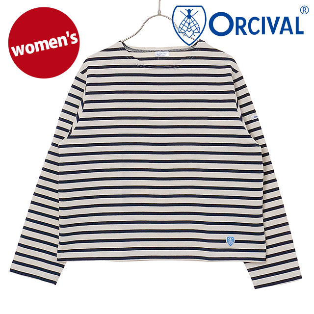 オーシバル ORCIVAL クルーネック ロングスリーブプルオーバー #B259 SS25 CREW NECK L S P.O. レディース 長袖Tシャツ ボーダー ECRU MARINE 正規取扱店
