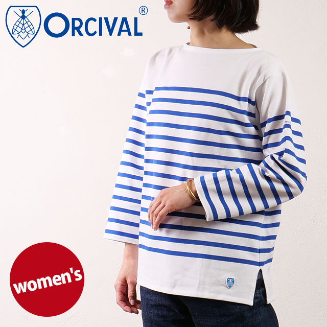 オーシバル ORCIVAL ボートネック ロングスリーブプルオーバー [#6803 SS25] BOAT NECK L/S P.O. レディース トップス カットソー 長袖Tシャツ ボーダー WHITE/BLUE 正規取扱店 ORCIVAL（オーシバル） ボートネック ロングスリーブプルオーバー