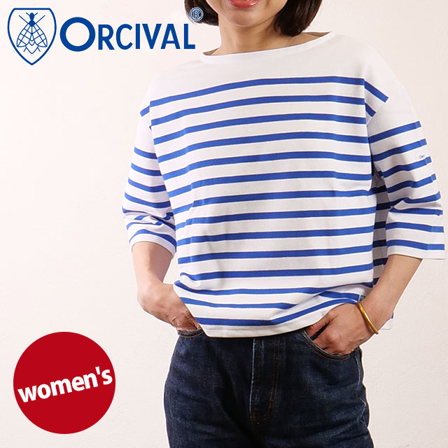 ORCIVAL（オーシバル） ボートネック ハーフスリーブプルオーバー