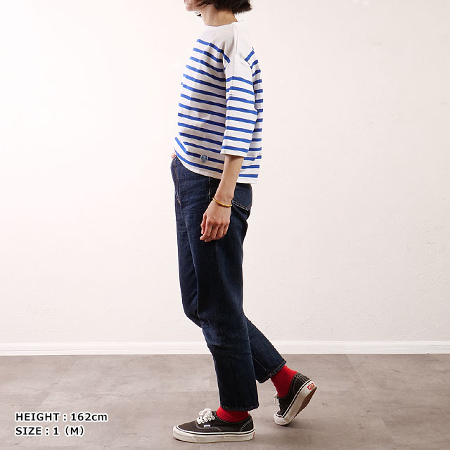 ORCIVAL（オーシバル） ボートネック ハーフスリーブプルオーバー