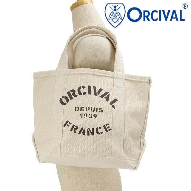 オーシバル ORCIVAL プリントトートバッグ スモール [OR-H0361-KWC FW25] PRINT TOTE BAG SMALL メンズ・レディース 鞄 キャンバストート 小サイズ 帆布 CHARCOAL/ECRU-PRINT 正規取扱店 ORCIVAL（オーシバル） プリントトートバッグ スモール OR-H0361-KWC