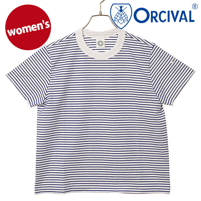 オーシバル ORCIVAL クルーネック ショートスリーブプルオーバー OR-C0415-CCF SS25 CREW NECK S S P.O. レディース ボーダー WHITE BLUE  正規取扱店