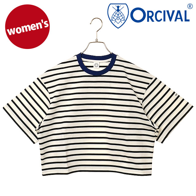オーシバル ORCIVAL ワイドクルーネックショートスリーブプルオーバー OR-C0416-MSD WIDE CREW NECK S S P.O. レディース WHITE BLACK BLUE-BINDER 正規取扱店