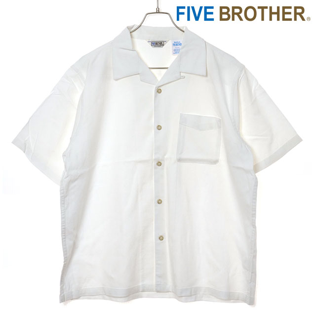ファイブブラザー FIVEBROTHER リネンレーヨン ワンナップ ショートスリーブシャツ 152520 SS25 LINEN RAYON ONE-OP S S SHIRTS メンズ WHITE | FIVEBROTHER
