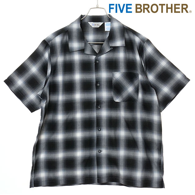 ファイブブラザー FIVEBROTHER ライトフランネル ワンナップシャツ 152530 SS25 LIGHT FLANNNEL ONE-OP SHIRTS メンズ BLACK 正規取扱店 | FIVEBROTHER