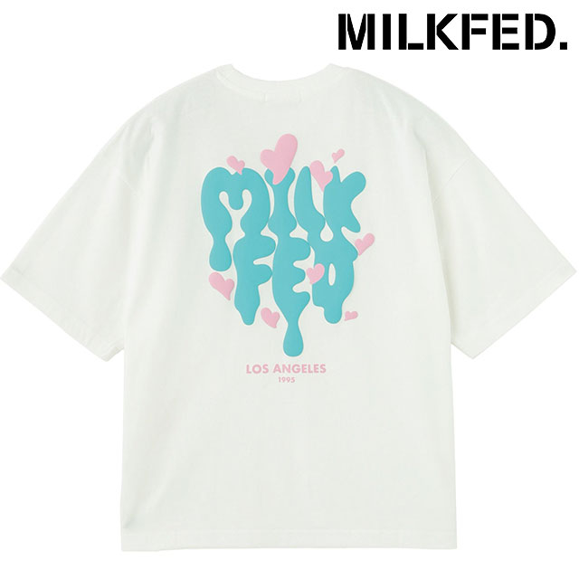 ミルクフェド MILKFED. メルトロゴ ワイドショートスリーブTシャツ 103252011004 SU25 MELT LOGO WIDE S S TEE レディース カットソー WHITE  正規取扱店