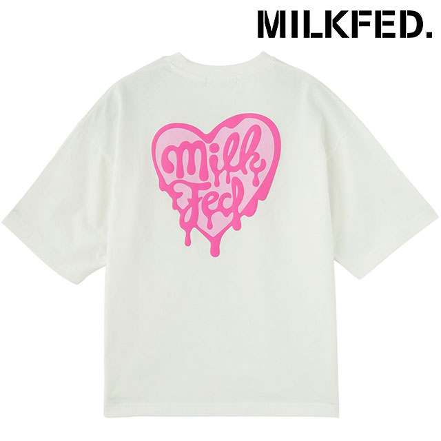 ミルクフェド MILKFED. メルティハートフォームプリント ワイドショートスリーブTシャツ 103252011006 SU25 MELTY HEART FOAM PRINT BLACK  正規取扱店 MILKFED. ミルクフェド メルティハートフォームプリント ワイド