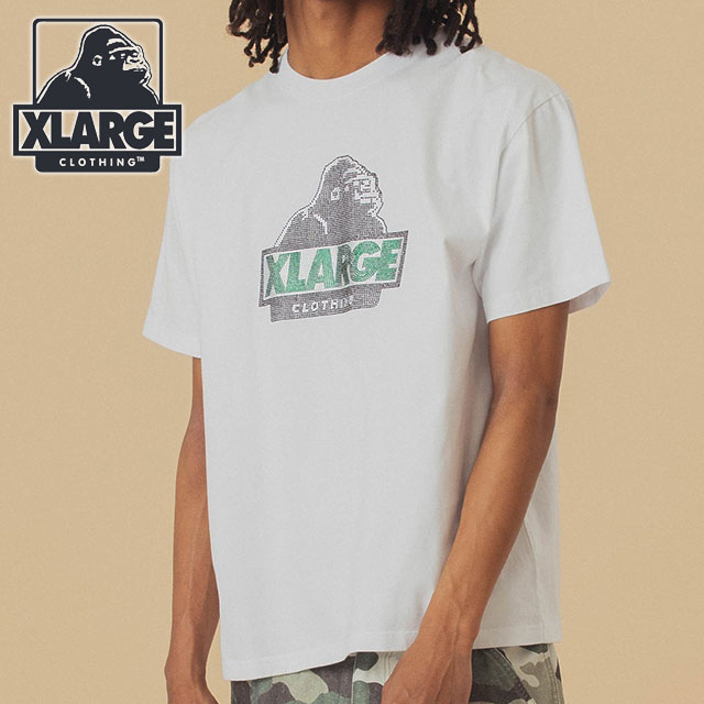 国内配送★XLARGE★ラインストーン ショートスリーブ半袖T 3色 エクストララージ XLARGE ラインストーン スランテッド OG