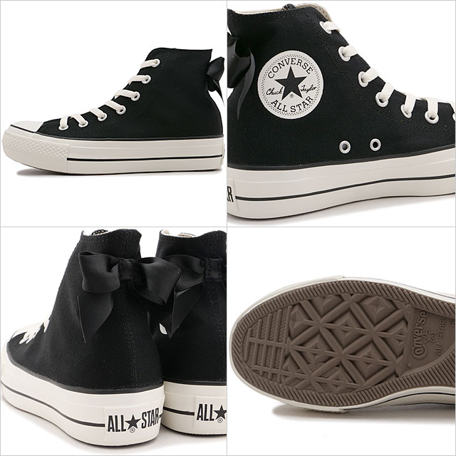 送料無料 スニーカー ハイカット レディース AW 秋冬 新作 秋新作 冬新作 人気 流行 定番 2025 コンバース CONVERSE PLTS HI 31315930 31315931 オールスター バックリボン リボン 厚底 キャンバススニーカー ブラック スモーキーベージュ 靴 CONVERSE（コンバース） スニーカー オールスター PLTS バックリボン