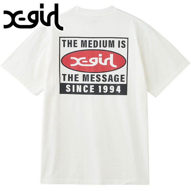 エックスガール X-girl ボックスロゴショートスリーブTシャツ 105258011001 SS25SPOT BOX LOGO S S TEE レディース xgirl トップス 半袖 WHITE  正規取扱店