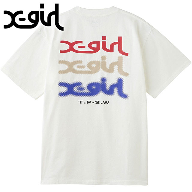 エックスガール X-girl グローロゴショートスリーブTシャツ 105258011004 SS25SPOT GLOW LOGO S S TEE レディース xgirl トップス 半袖 WHITE  正規取扱店