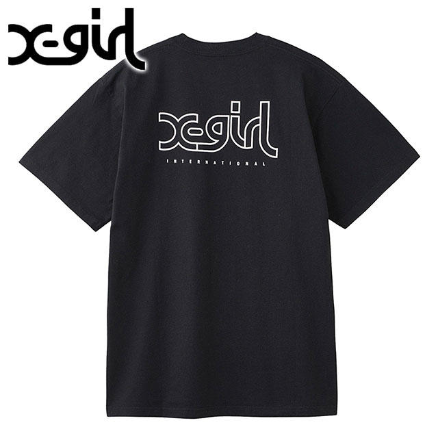 X-girl エックスガール ミルズロゴショートスリーブTシャツ