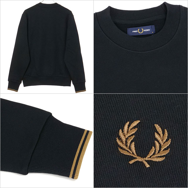 Fred Perry ブラック クルーネック スウェット FRED PERRY トレーナー スウェット 「WEB先行予約」「FRED PERRY