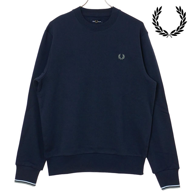 フレッドペリー FRED PERRY クルーネック スウェットシャツ M7535-Z47 FW25 CREW NECK SWEATSHIRT メンズ DARKAIRFORCE LIGHTICE BAYLEAF 正規取扱店 | FRED PERRY