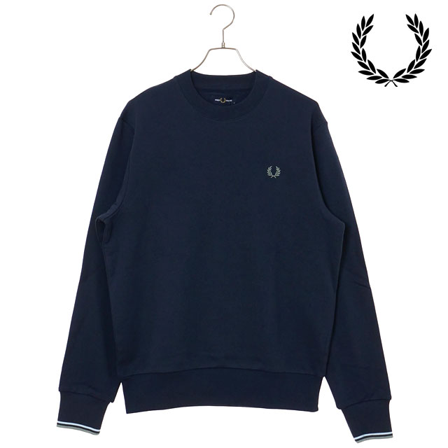フレッドペリー FRED PERRY クルーネック スウェットシャツ M7535-Z47 FW25 CREW NECK SWEATSHIRT メンズ DARKAIRFORCE LIGHTICE BAYLEAF 正規取扱店 | FRED PERRY | 01
