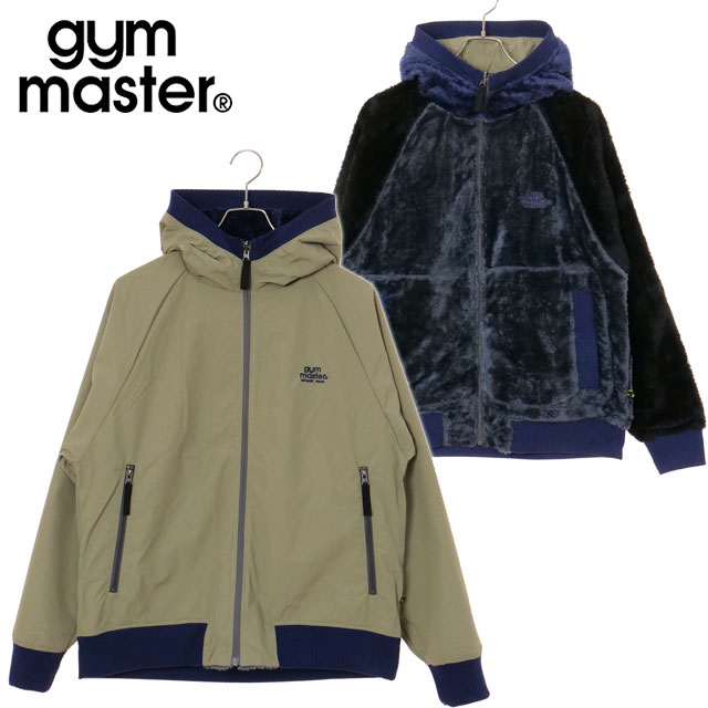 ジムマスター GYM MASTER リバーシブルボア×リップストップフードJKT G618770-90 FW25 メンズ 2WAYパーカー チャコールCRZ ベージュ 正規取扱店 | gym master | 01