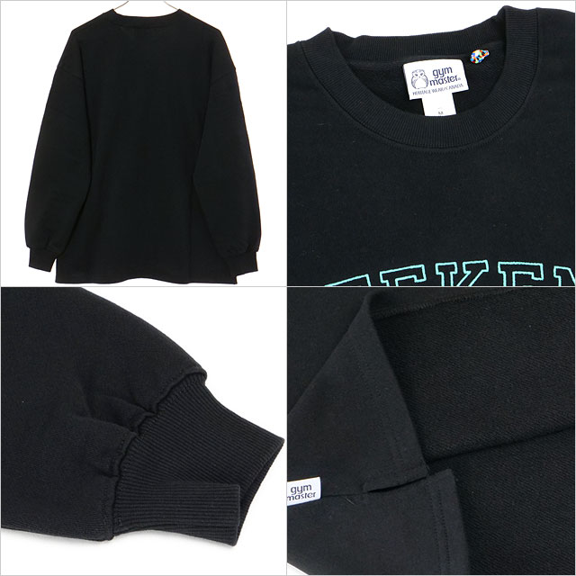 ジムマスター GYM MASTER 10.3oz WEEKEND 刺繍スウェットビッグTee G621782-05 FW25 メンズ トレーナー 長袖Tシャツ ビッグシルエット ブラック 正規取扱店 | gym master | 02