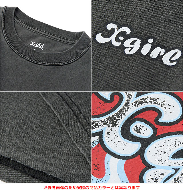 エックスガール X-girl ファイヤーハートロゴ ショートスリーブティー 105253011010 FW25 FIRE HEART LOGO S S TEE レディース 半袖Tシャツ BEIGE  正規取扱店 X-girl エックスガール ファイヤーハートロゴ ショートスリーブ