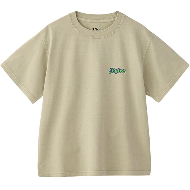エックスガール X-girl ファイヤーハートロゴ ショートスリーブティー 105253011010 FW25 FIRE HEART LOGO S S TEE レディース 半袖Tシャツ BEIGE  正規取扱店 X-girl エックスガール ファイヤーハートロゴ ショートスリーブ
