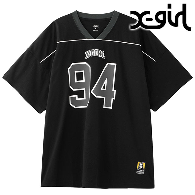 エックスガール X-girl ナンバリング ショートスリーブビッグティードレス 105251041004 FW25 NUMBERING S S BIG TEE DRESS ワンピース 半袖 BLACK 正規取扱店