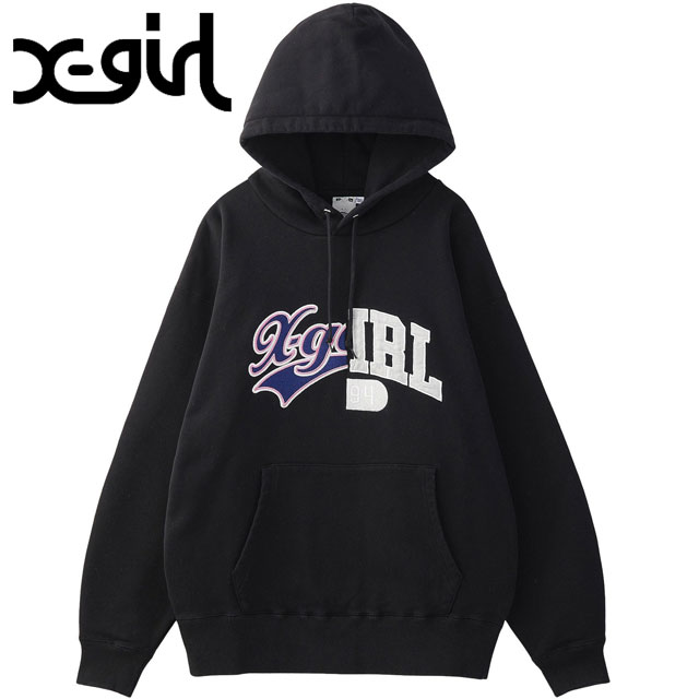 エックスガール X-girl ミックスカレッジロゴ スウェットフーディー [105253012016 FW25] MIX COLLEGE LOGO SWEAT HOODIE レディース xgirl トップス プルオーバー パーカー ASH 正規取扱店 X-girl（エックスガール） ミックスカレッジロゴ スウェットフーディー