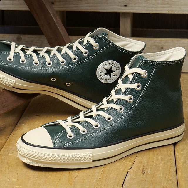 コンバース CONVERSE スニーカー レザー オールスター J ハイカット 31316730 HO25 LEATHER ALL STAR J HI メンズ 靴 シューズ 日本製 DEEP-GREEN 正規取扱店 | CONVERSE | 01
