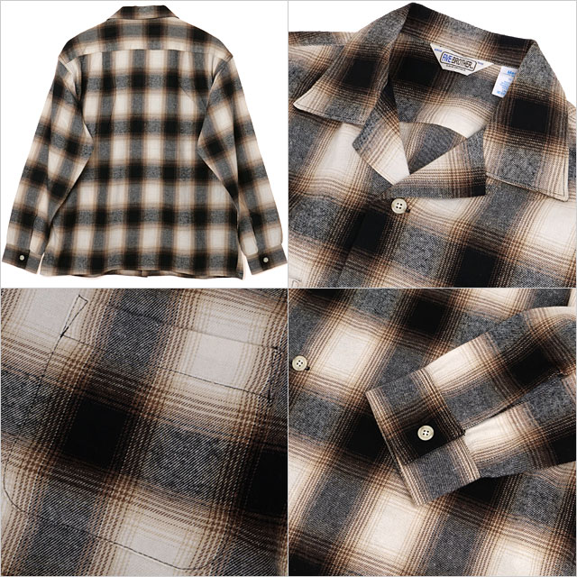 ファイブブラザー FIVE BROTHER チェック ワンナップシャツ 152570 FW25 CHECK ONE-OP SHIRTS メンズ トップス 長袖 開襟シャツ ネルシャツ BLACK 正規取扱店 | FIVEBROTHER | 02