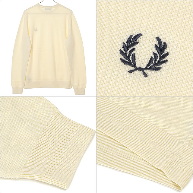 フレッドペリー FRED PERRY ピケステッチジャンパー [K1309-560 FW25Q4] PIQUE STITCH JUMPER メンズ トップス セーター クルーネックニット ECRU 正規取扱店 FRED PERRY（フレッドペリー） ピケステッチジャンパー K1309-560