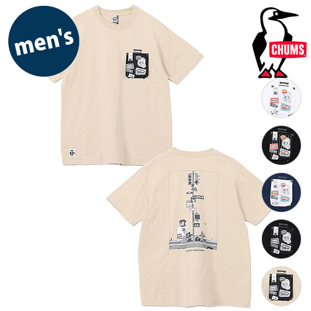 �`�����X CHUMS �����Y �u�[�r�[���X�g�V�e�B�g���b�v�|�P�b�gT�V���c CH01-2739 SS26 M Booby Lost City Trip Pocket T-Shirt USA�R�b�g��  ���K�戵�X