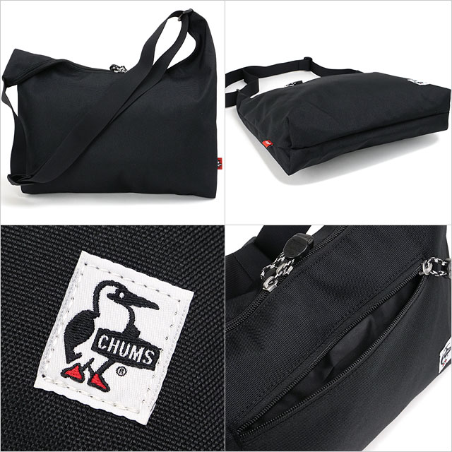 チャムス CHUMS リサイクルプレインショルダーバッグ CH60-4093 SS26 8L Recycle Plain Shoulder Bag 鞄 ワンショルダー ブラック Black 正規取扱店 | CHUMS | 02