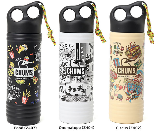 チャムス CHUMS キャンパーウェーブボトル 500ml パターン CH62-2274 SS26 Camper Wave Bottle 500ml Pattern 水筒 真空断熱構造 正規取扱店 | CHUMS | 05