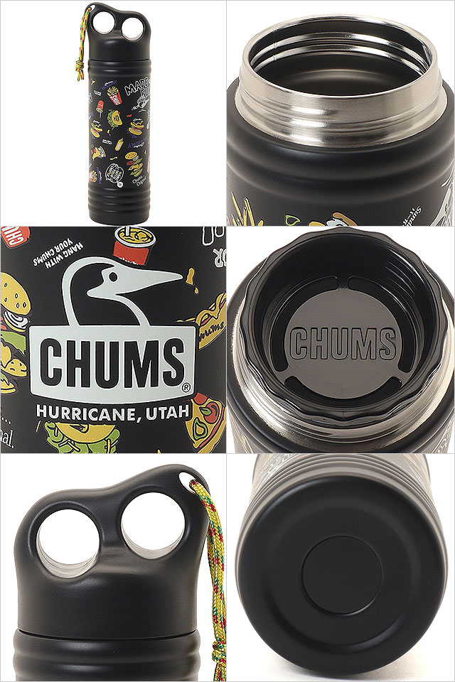 チャムス CHUMS キャンパーウェーブボトル 500ml パターン CH62-2274 SS26 Camper Wave Bottle 500ml Pattern 水筒 真空断熱構造 正規取扱店 | CHUMS | 06