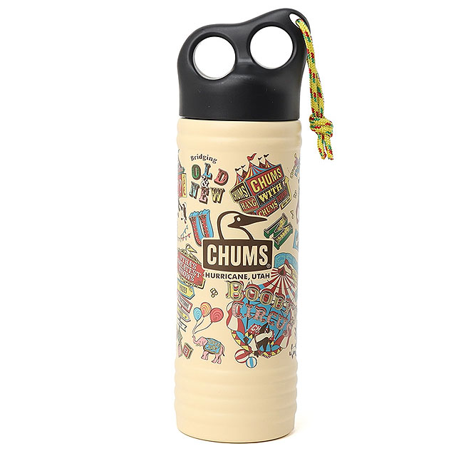 チャムス CHUMS キャンパーウェーブボトル 500ml パターン CH62-2274 SS26 Camper Wave Bottle 500ml Pattern 水筒 真空断熱構造 正規取扱店 | CHUMS | 03