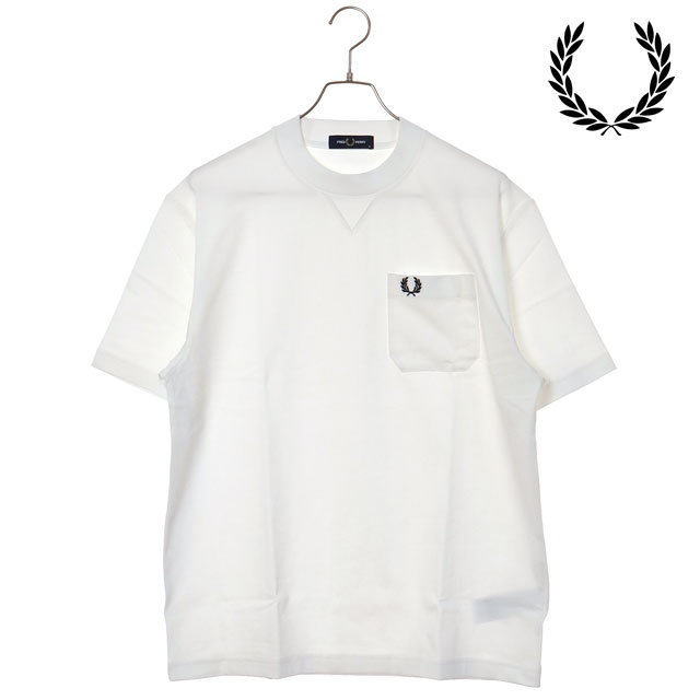 フレッドペリー FRED PERRY メンズ ポケットディテールTシャツ M2408-129 SS26 POCKET DETAIL T-SHIRT トップス 半袖 ポケットTシャツ SNOW-WHITE 正規取扱店 | FRED PERRY | 01