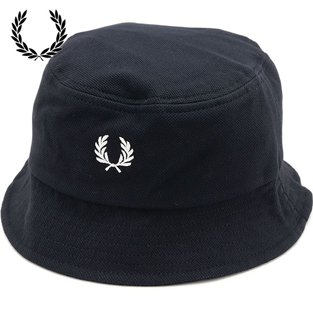 �t���b�h�y���[ FRED PERRY �s�P�o�P�b�g�n�b�g HW2296-843 SS26 PIQUE BUCKET HAT ���j�Z�b�N�X �X�q ���̎q �o�P�n �u���b�N BLACK SNOWWHITE  ���K�戵�X